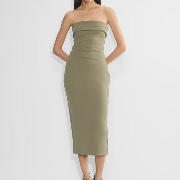 Babaton FigureKnit™ Eyecatcher Dress | Limited Edition — Sundried Olive - Picture 1 of 8